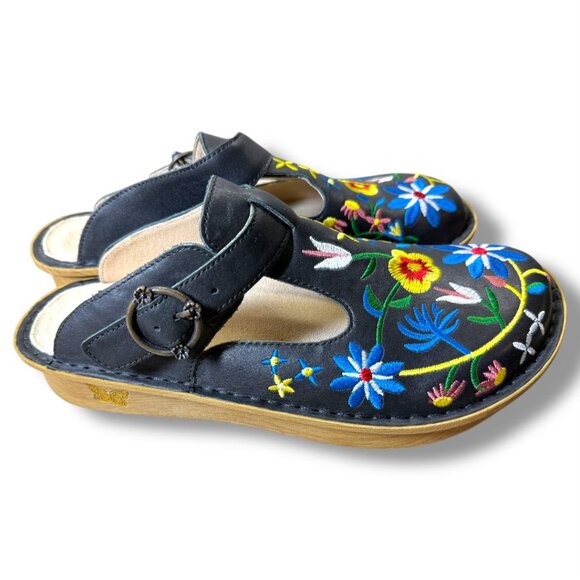 Alegria Classic Free Spirit Clog Embroidered Floral Black Size Size 10.5 -11 W - Picture 5 of 11